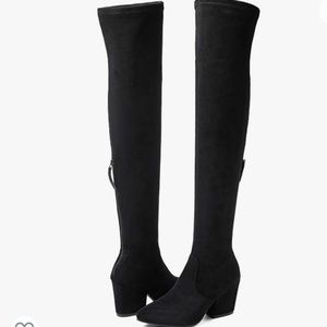 Over the Knee Suede Fashion Boots with Quality Comfort Square Heels. Size 7